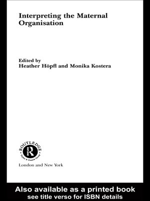cover image of Interpreting the Maternal Organization